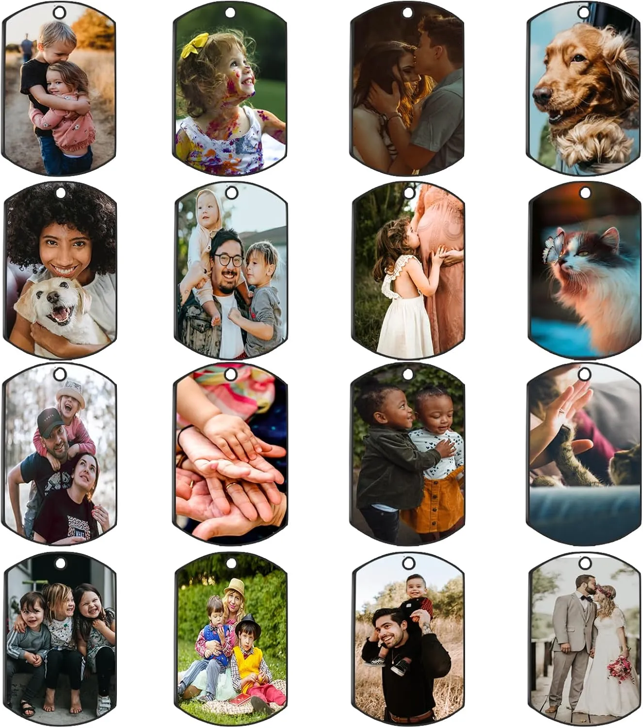 LING Ling's Design Personalized Double-sided Photo Text Icons Necklaces Custom Necklace for men With Picture Birthday Memorial Boyfriend Gift