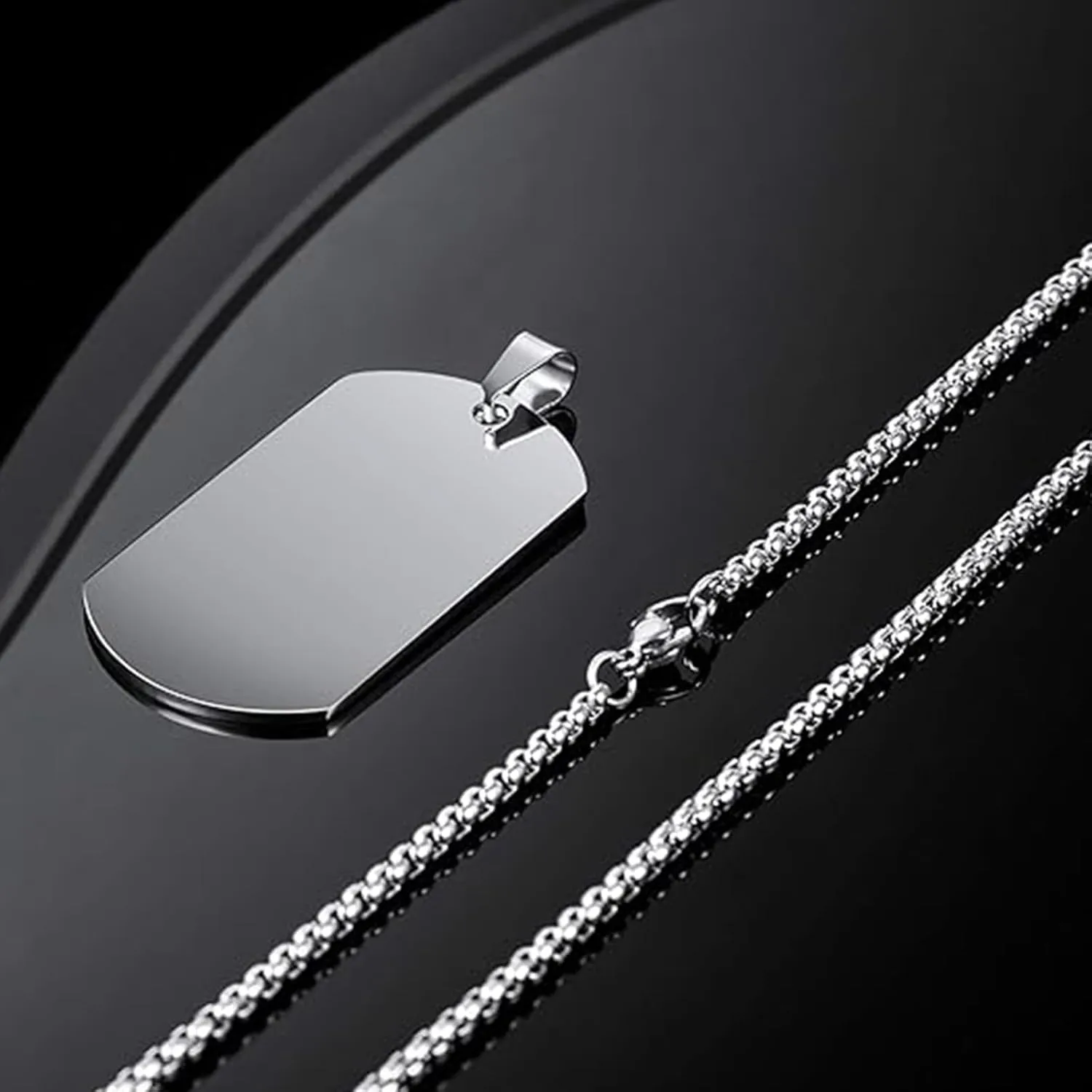 LING Ling's Design Personalized Double-sided Photo Text Icons Necklaces Custom Necklace for men With Picture Birthday Memorial Boyfriend Gift