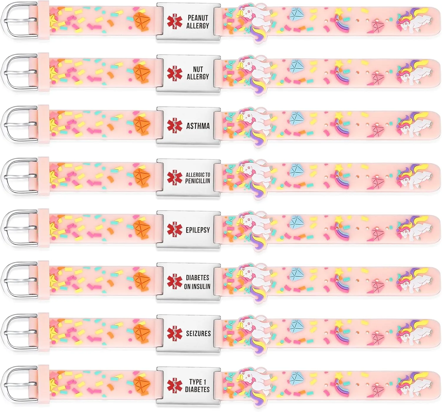 LinnaLove cartoon medical alert id bracelets Parents gift to Son, daughter, brother, sister