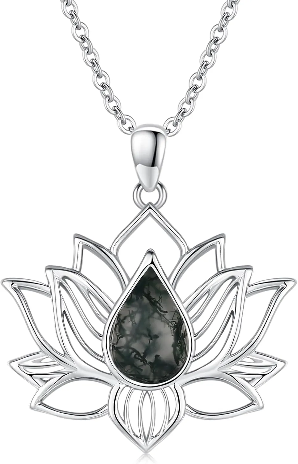 Lotus Necklaces for Women 925 Sterling Silver 7 Chakra/Yin Yang Pendant Necklace Spiritual Lotus Jewelry Birthday Yoga Gifts