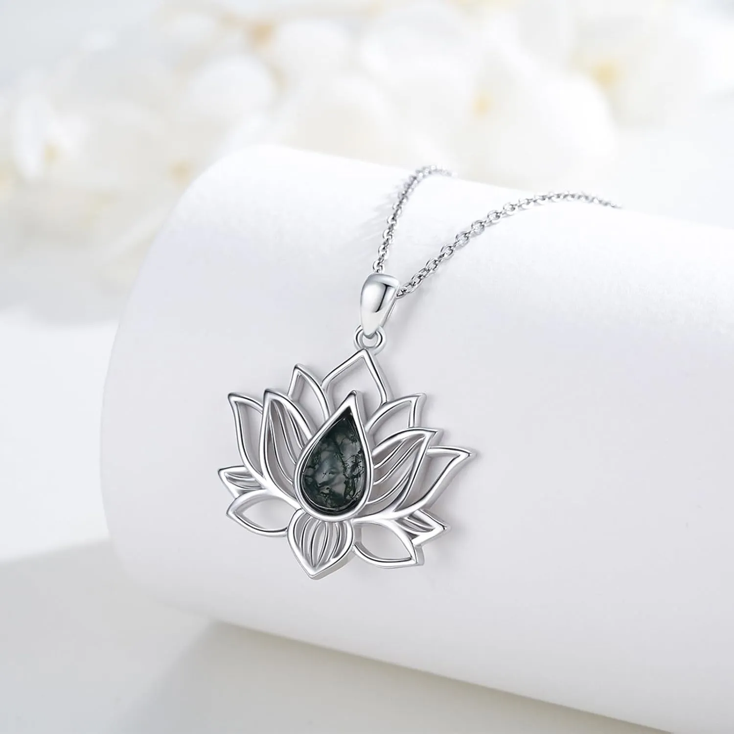 Lotus Necklaces for Women 925 Sterling Silver 7 Chakra/Yin Yang Pendant Necklace Spiritual Lotus Jewelry Birthday Yoga Gifts