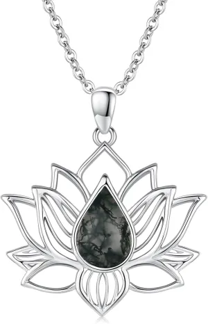 Lotus Necklaces for Women 925 Sterling Silver 7 Chakra/Yin Yang Pendant Necklace Spiritual Lotus Jewelry Birthday Yoga Gifts