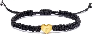 Love Heart Initial Letter Bracelet Charm Custom Name Alphabet Love Heart Rope Bracelets for Women Men Birthday Gift Jewelry