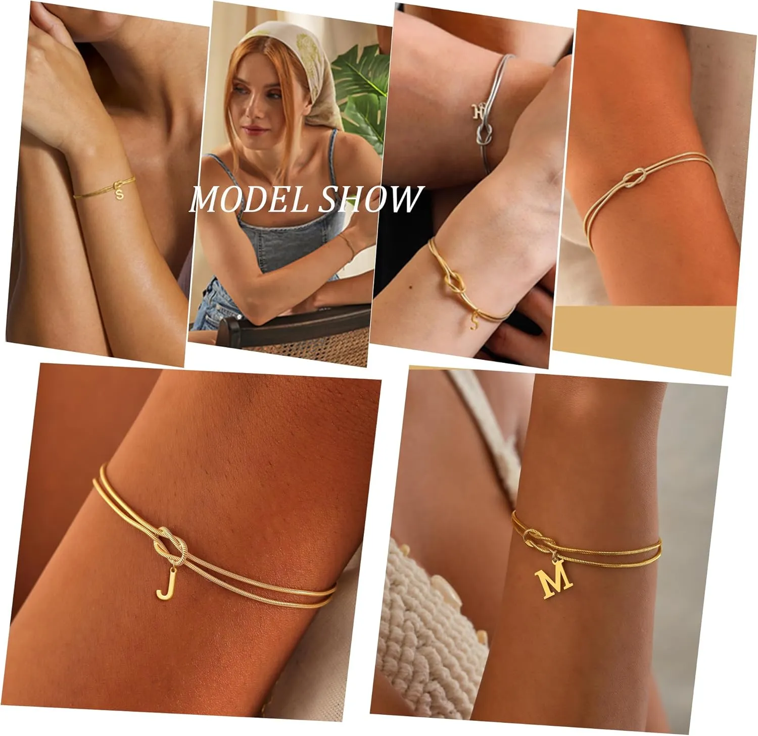 Love Knot Bracelet A-Z Letter Initial Bracelets for Women Adjustable Bond Knot Gold and S925 Silver Minimalist Bracelet Couples Friendship Lover Gift