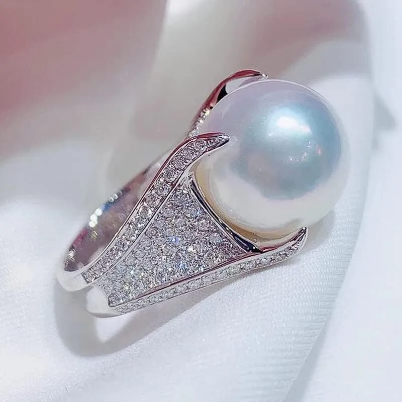 Luxury 4 Claws Setting Big Imitation Pearl Rings Women Wedding Party Temperament Accessories Gift Statement Jewelry J17BZ (10)