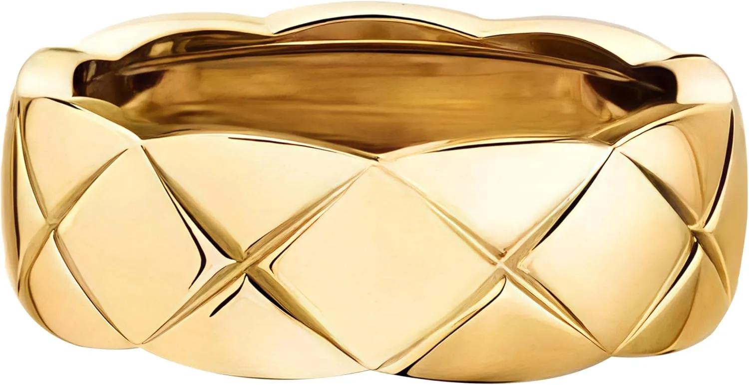Luxury Designer 18K Gold Plating Crush Ring Surface Width Narrow 3.5mm Medium 7mm Wide 11mm Lozenge Pattern Cross Ring for Women Men Classic Simple Fashion