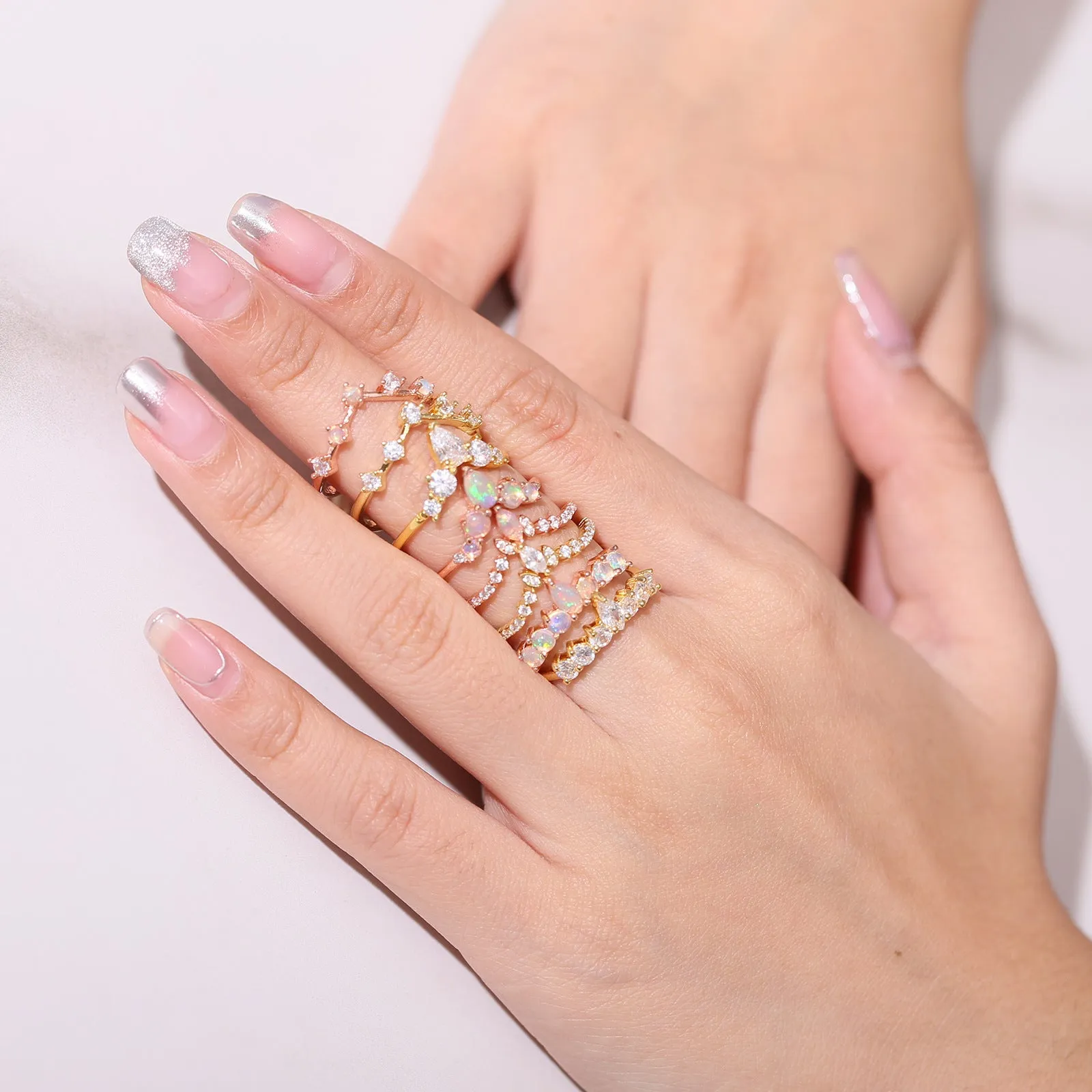 Luxury S925 Sterling Silver Rose Gold Colour Ring