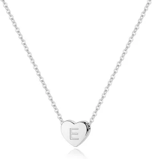 M MOOHAM Graduation Gifts - Heart Initial Necklaces for Girls Women, Sterling Silver Tiny Letter Necklace Gift for Kids Teen Girl Jewelry