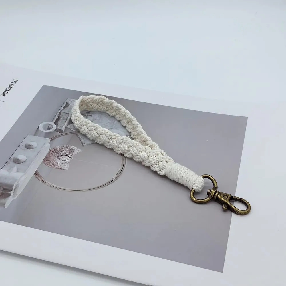 Macrame Boho Keychain Bracelet Holder Handmade Keychain Wristlet Key Chain Wrist Lanyard for Women Girls