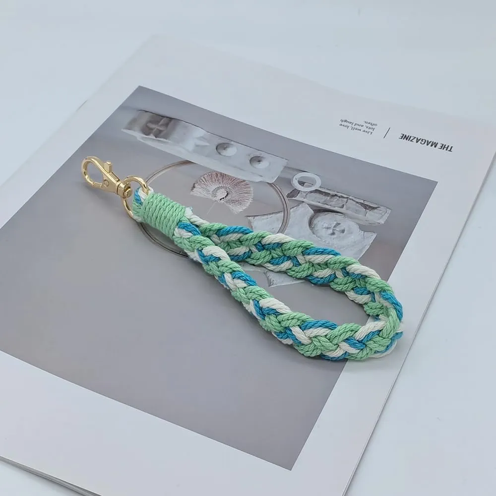 Macrame Boho Keychain Bracelet Holder Handmade Keychain Wristlet Key Chain Wrist Lanyard for Women Girls