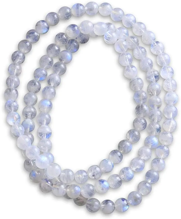Mala Meditation Buddhist Prayer Beads Necklace, Bracelet, 6Mm Crystal Stone Bracelet Buddhist Ghost Stone/Moonstone/Strawberry Crystal/Citrine Prayer Beads Mala, Elastic Tibetan Buddhist Meditation St