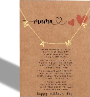 Mama Necklaces Gift for Mother Mom Mothers Day Gold Pendant Necklace New Mom Mother-in-Law Mother's day Birthday Christmas Gifts Mom Jewelry