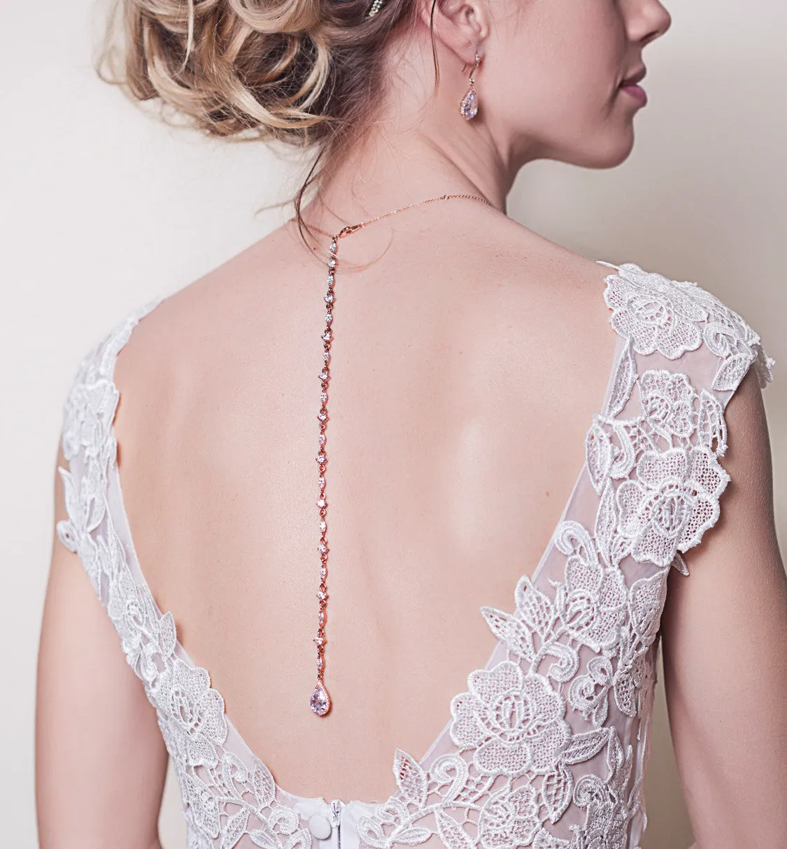 Marquise Crystal Back Pendant Necklace