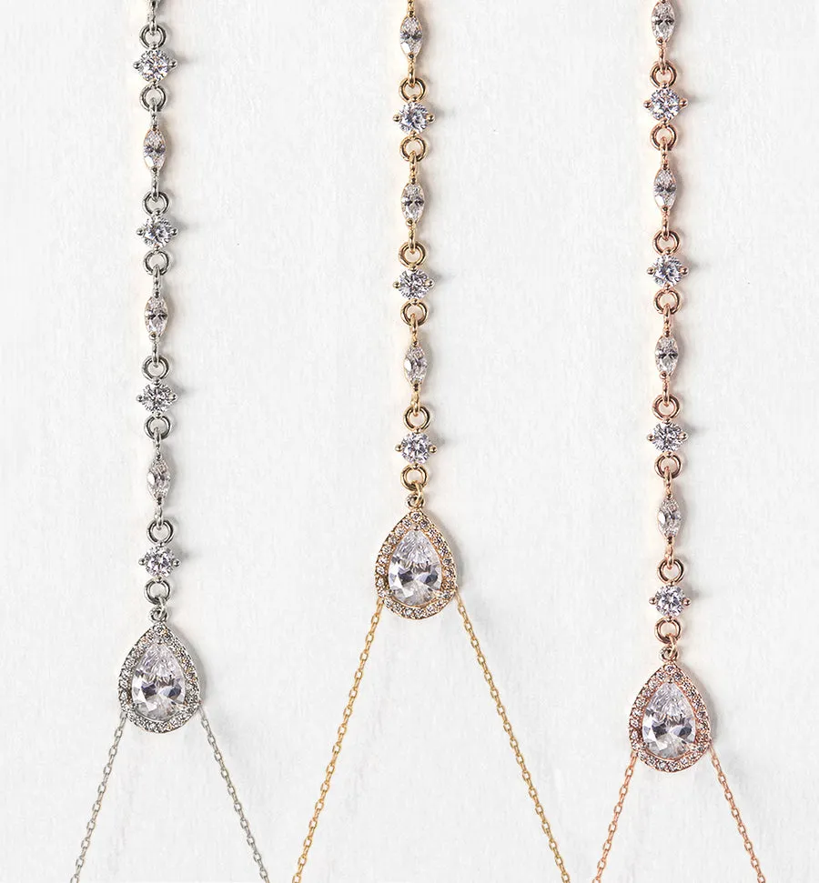 Marquise Crystal Back Pendant Necklace