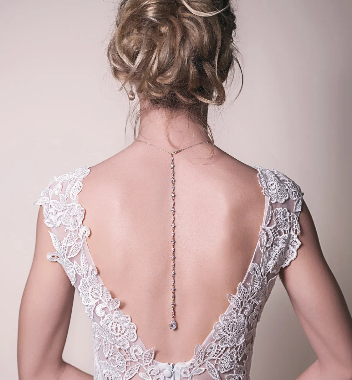 Marquise Crystal Back Pendant Necklace