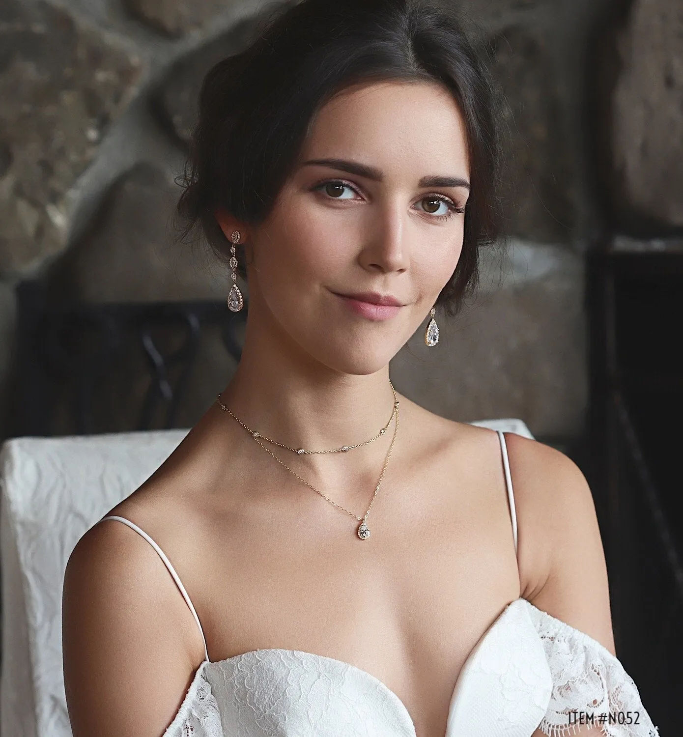 Marquise Crystal Back Pendant Necklace