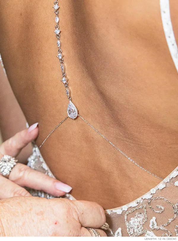 Marquise Crystal Back Pendant Necklace