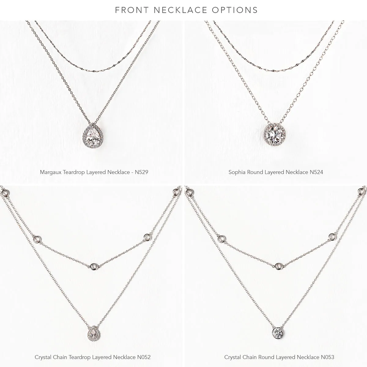 Marquise Crystal Back Pendant Necklace