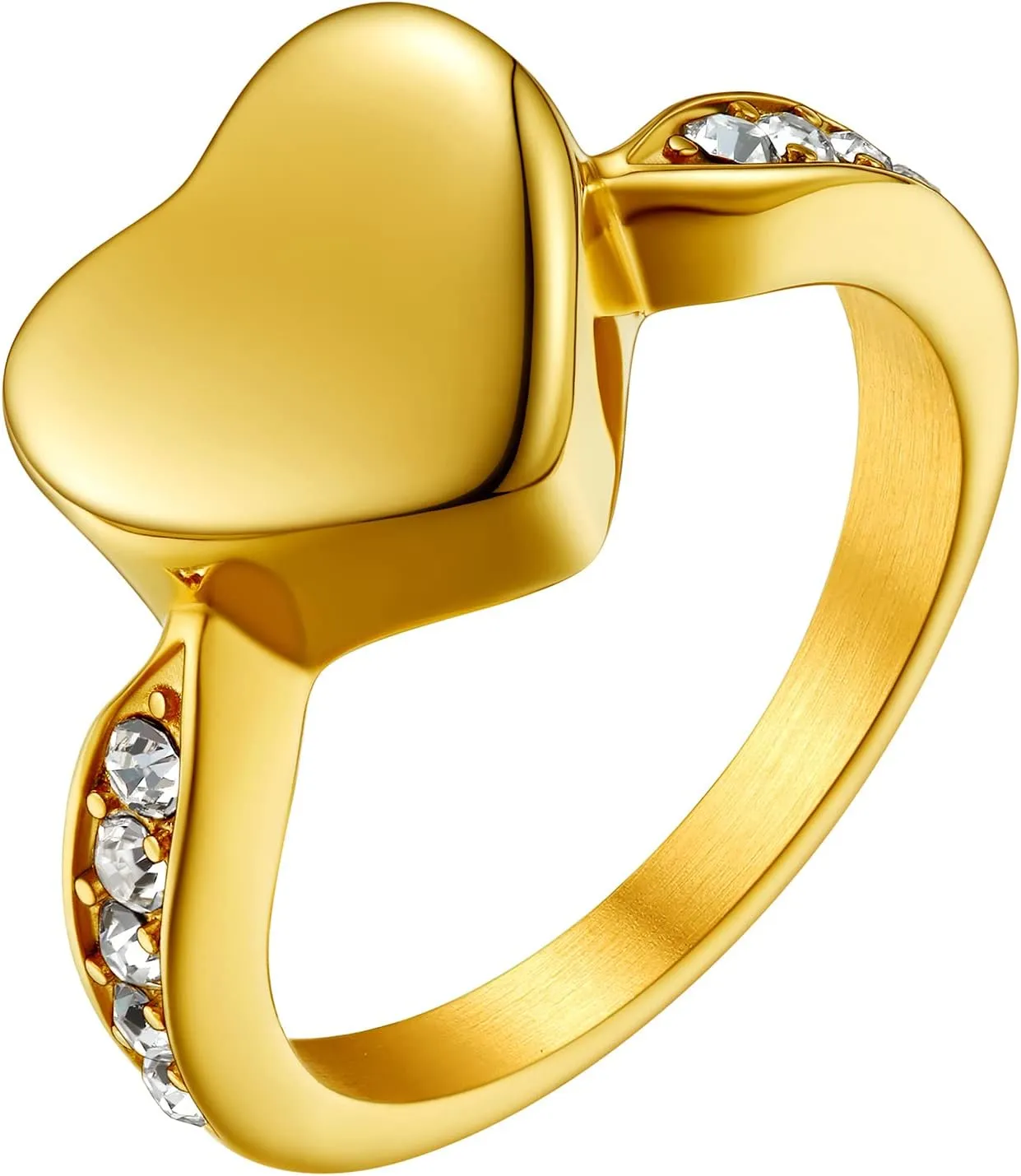 Memorial Keepsake Urn Rings for Ashes Hair for Women Men, Claddagh Heart Ring, Rose Ring, Cremation Jewelry, Black/18K Gold Plated Stainless Steel, Size 6-11, Come with Box