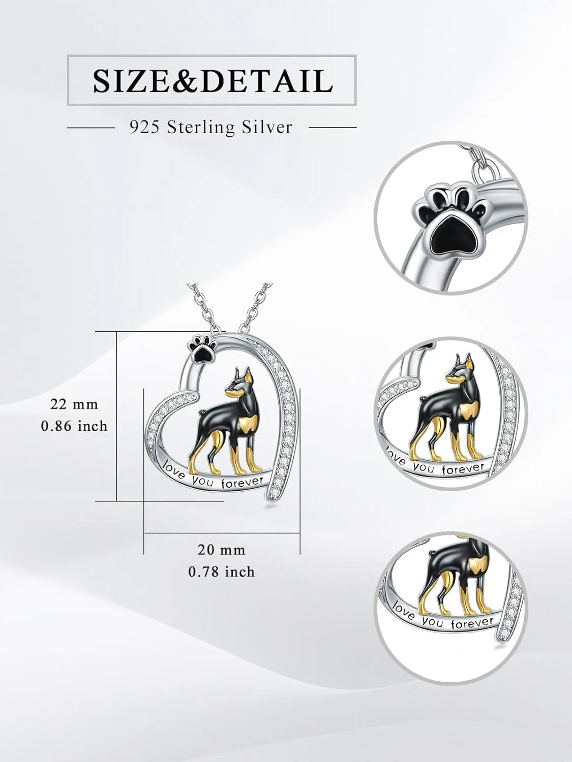 Midari Dog Necklaces Sterling Silver Cute Puppy Yorkie/Labrador/French Bulldog/Corgi/Shih Tzu Necklace for Women with Dog Jewelry Birthday Gifts for Women Friends Mom