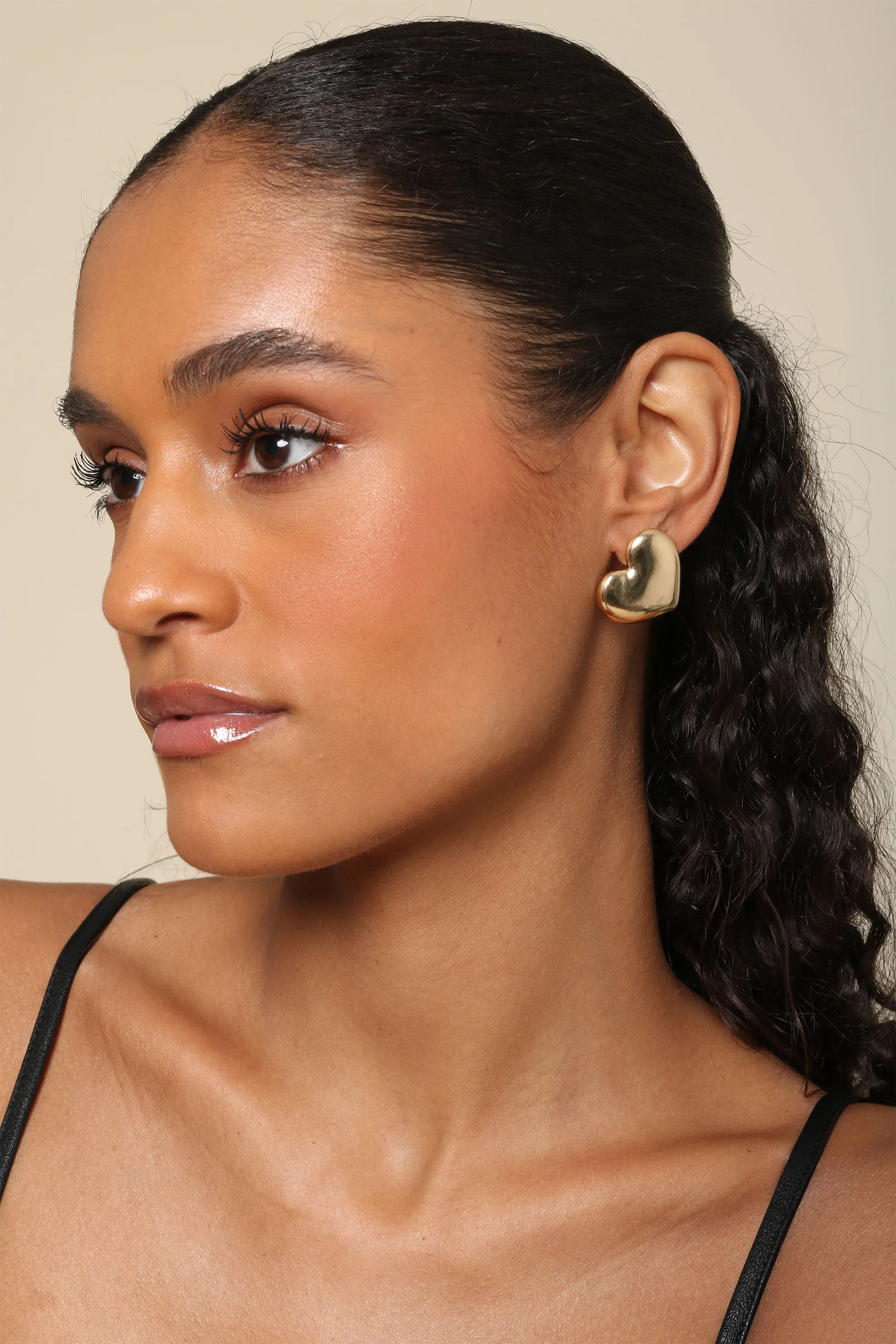Milana Medium Puffy Heart Stud