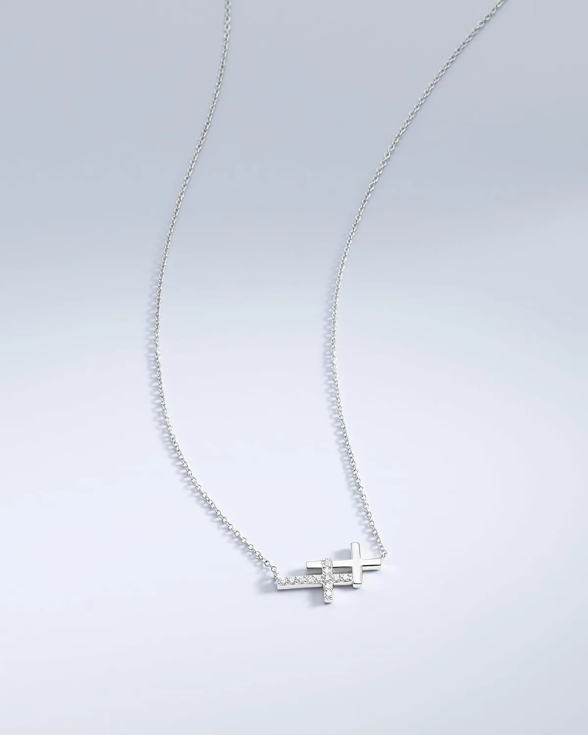 Milla 14K Gold Plated Cross Necklace for Women, Silver Cross Necklaces for Women, 18 inches Chain with Cross Pendant
