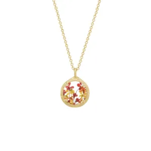 Mini Vermeil Red & Orange Botanic Necklace