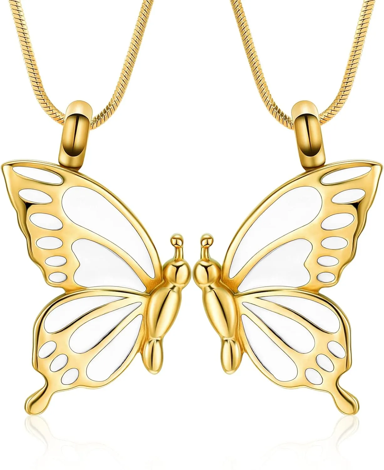 Minicremation 2 Pack Butterfly Cremation Jewelry for Ashes Butterfly Urn Necklaces for Ashes Keepsake Pendant Necklace for Lover/Sisters