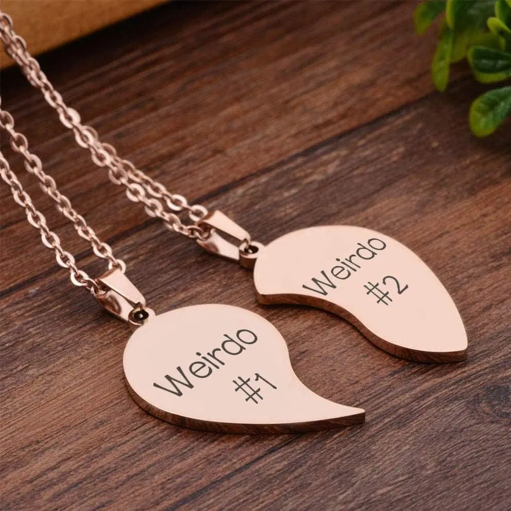 MJartoria Best Friend Necklaces BFF Necklace for 2 Friendship Valentines Day Gifts Matching Heart Pendant Necklace Best Friends Forever