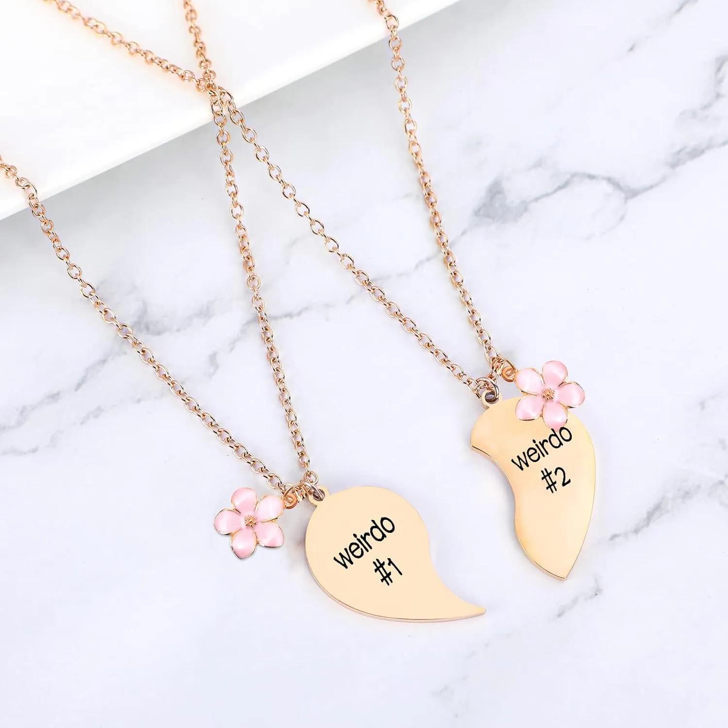 MJartoria Best Friend Necklaces BFF Necklace for 2 Friendship Valentines Day Gifts Matching Heart Pendant Necklace Best Friends Forever