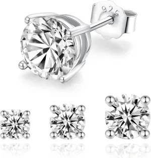 Moissanite Stud Earrings for Women 14k Gold Plated and 925 Sterling Silver Plated Earrings 1/2/3ct Moissanite Earrings Jewelry Gifts for Women Men