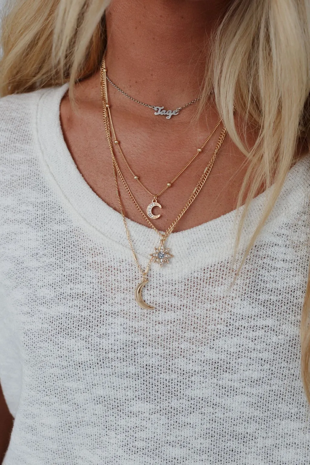 Moonbeam Layered Necklace - Gold