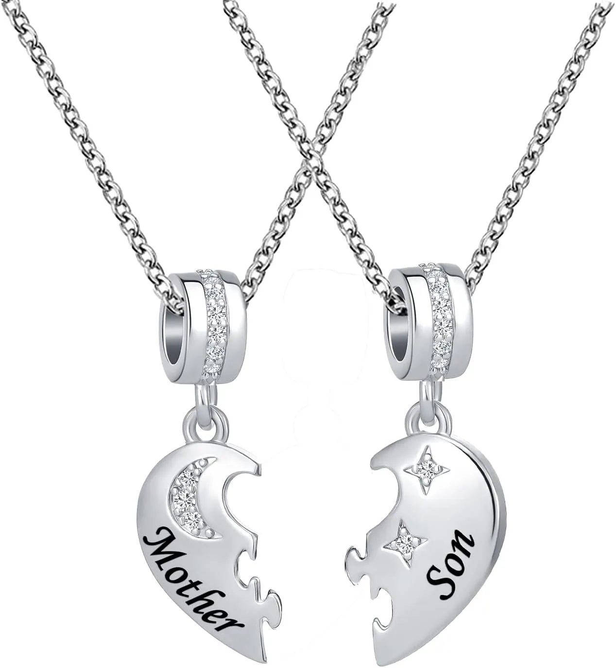 Mother Daughter Necklace Set for 2 Mom Gifts from Daughters Matching Heart Mom Necklaces Mother Daughter Pendant Necklace Birthday Gift from Mom