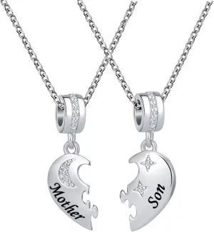 Mother Daughter Necklace Set for 2 Mom Gifts from Daughters Matching Heart Mom Necklaces Mother Daughter Pendant Necklace Birthday Gift from Mom