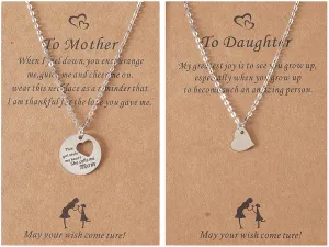 Mother Daughter Necklace Set for 2/3 Heart Mother and Daughter Necklaces Mothers Day Gifts for Mom Daughter