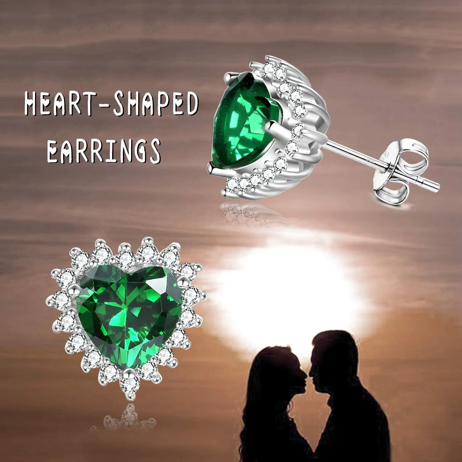 Mothers Day Gifts Mom Earrings with Rose Flower Love Heart 925 Sterling Silver Crystal Dangle Drop Hook Earrings Jewelry