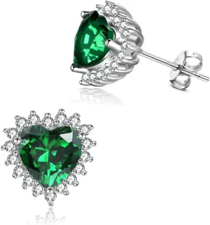 Mothers Day Gifts Mom Earrings with Rose Flower Love Heart 925 Sterling Silver Crystal Dangle Drop Hook Earrings Jewelry