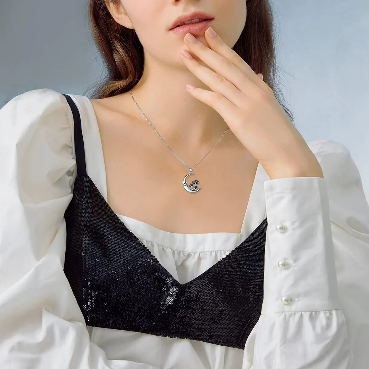 Mushroom Frog Necklace 925 Sterling Silver Mushroom/Frog Necklaces Jewelry Gifts Pendant for Women Wife Girlfriend Sister Birthday Gifts