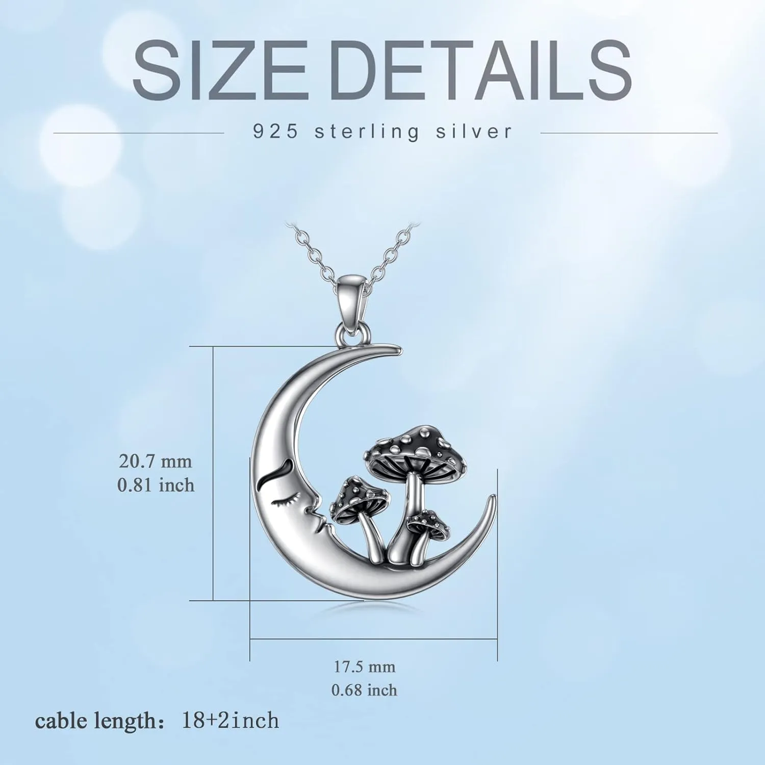 Mushroom Frog Necklace 925 Sterling Silver Mushroom/Frog Necklaces Jewelry Gifts Pendant for Women Wife Girlfriend Sister Birthday Gifts