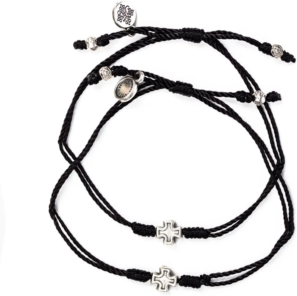 My Saint My Hero "Prayer Partner Bracelet Set  A Sacred Connection of Faith, Friendship & Shared Prayer - Handwoven - Medals Hand-Cast at Sacred Site in Italy