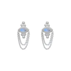 Natalia Sterling Silver Rainbow Moonstone Earrings