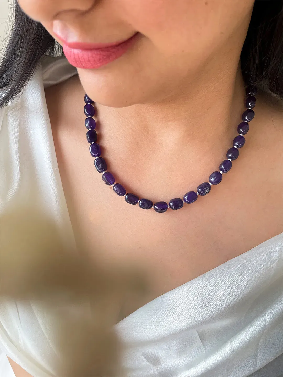 Natural Purple Amethyst Quartz Necklace