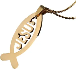 New 2025 Stainless Steel Letter Jesus Pendant Necklace for Women Fashion Jewelry Christian Pendant Chain Necklaces Jewelry Gifts Jewelry Fashion Accessories Creative Gift