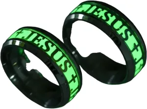 New 2025 Unisex Luminous Jesus Cross Christ Ring Stainless Steel Glowing In The Dark Wedding Rings For Women Men Decoration Jewelry Luxury With You Accessories Trendy Creative For Women And Men