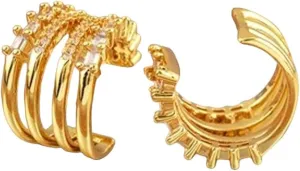 New 2026 Arrive Unisex Creative Design Multilayer Ear Clip Cuff Earrings Delicate Piercing For Women Trend Wedding Birthday Decoration Jewelry Luxury With You Accessories Trendy For Women And Men