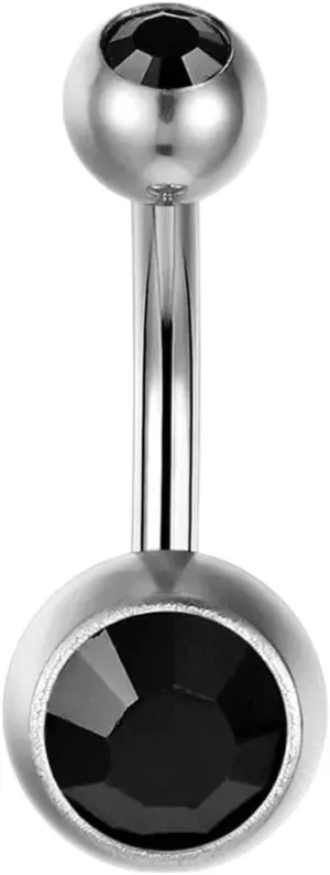 New 2026 Unisex Titian 14G 8Mm 10Mm 12Mm Surgical Titanium Belly Button Rings Zircon Navel Bar Body Piercing Jewelry Nombril Ombligo Barbell Luxury Accessories Trendy Best For Gift Women And Men