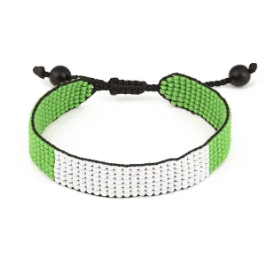 Nigeria Flag Bracelet: Handmade Bracelet,Adjustable Beaded Boho-Style Rope Bangle with Patriotic Design