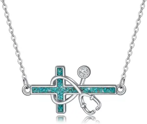 Nurse Necklaces for Women 925 Sterling Silver Stethoscope/Caduceus Pendant Nursing Jewelry Graduation Gifts for Doctor Medical Assistant