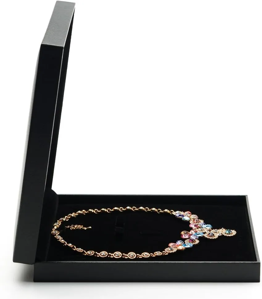 Oirlv Black Jewelry Set Box,Ring/Earrings/Big necklace Gift Case