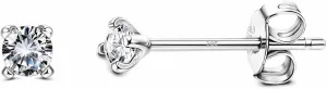 PATISORNA 925 Sterling Silver Long Post Earrings for Thick Earlobes | 2mm Tiny Cubic Zirconia Small Stud Earrings for Women Men Hypoallergenic